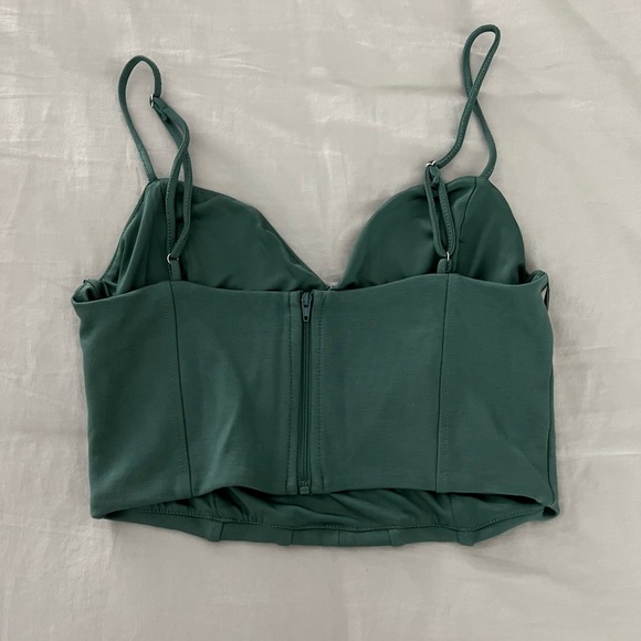 Dynamite sweetheart neckline corset with zipper back in muted green - Picture 2 of 2